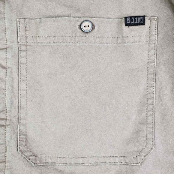 5.11 Tactical Series Button Down Shirt Mens 2XL Khaki LS Pockets Utility - Picture 5 of 12